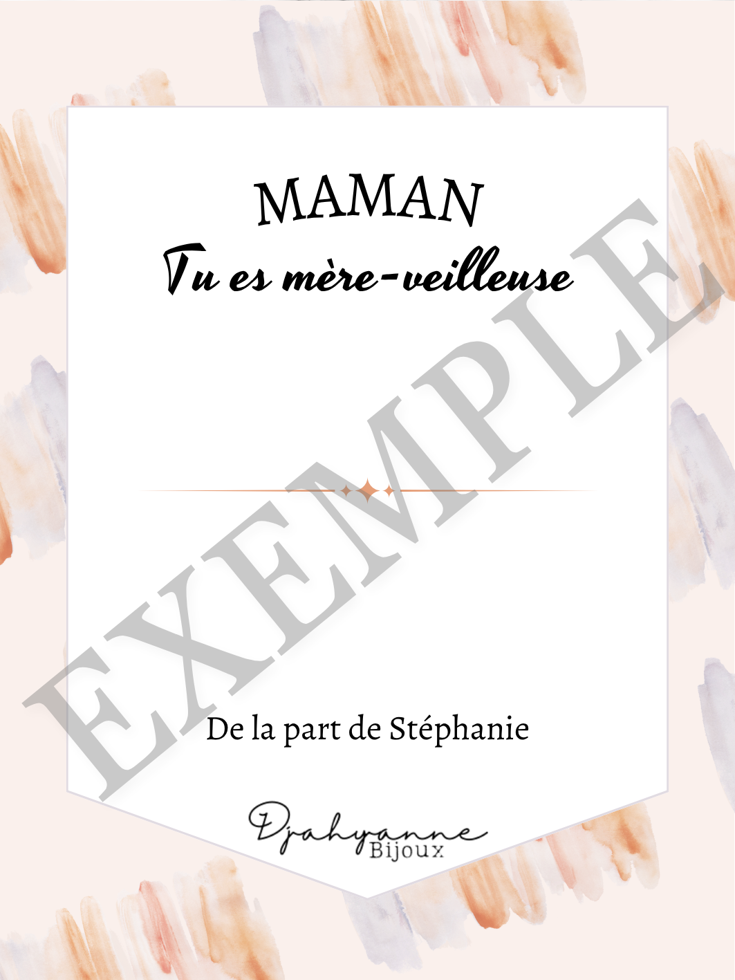 Carte personnalisable à Offrir - Floraison Aquarelle - Djahyanne Bijoux carte cadeau à message personnalisable