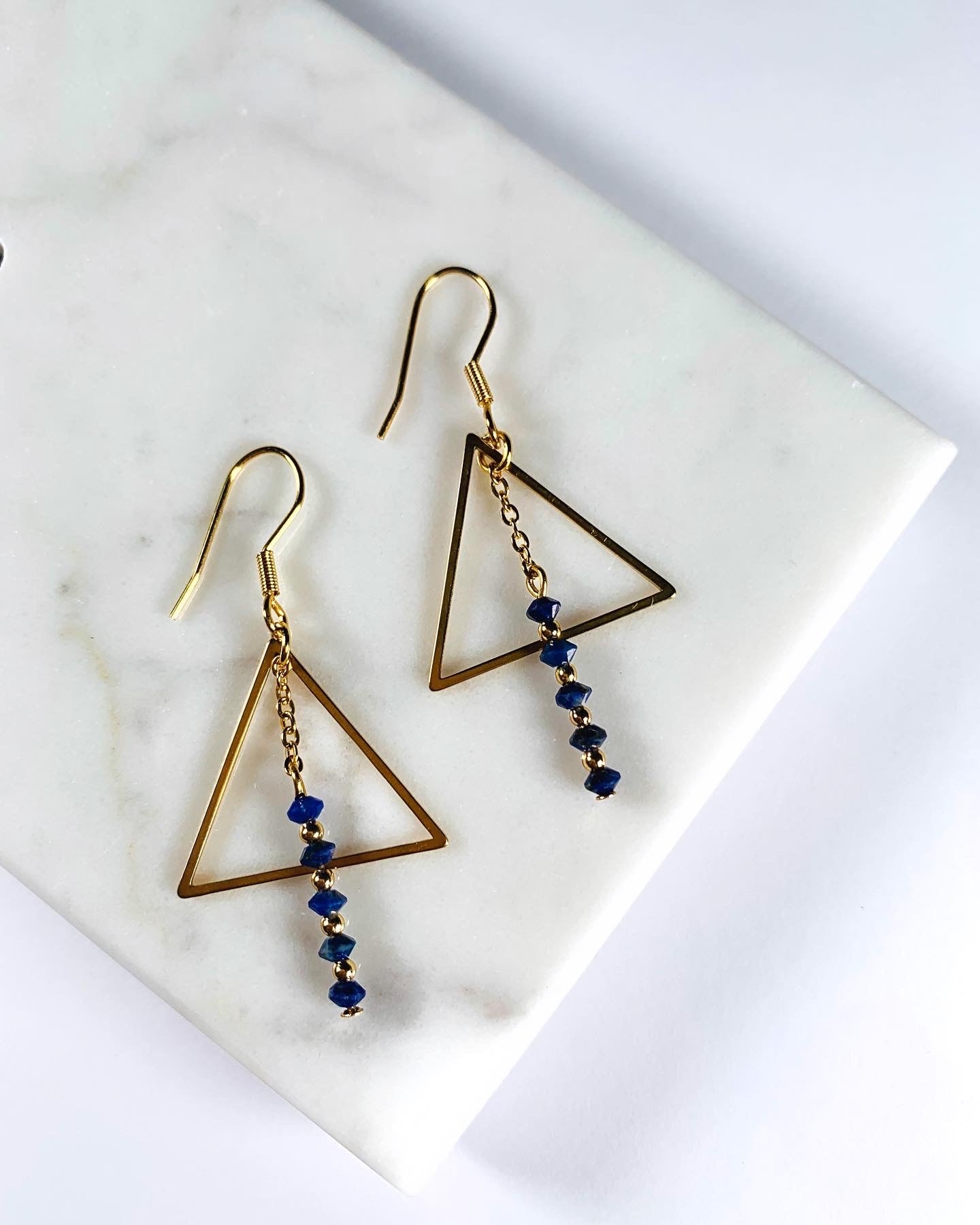 Boucles d'oreilles en pierre naturelle de Lapis Lazuli - Naya