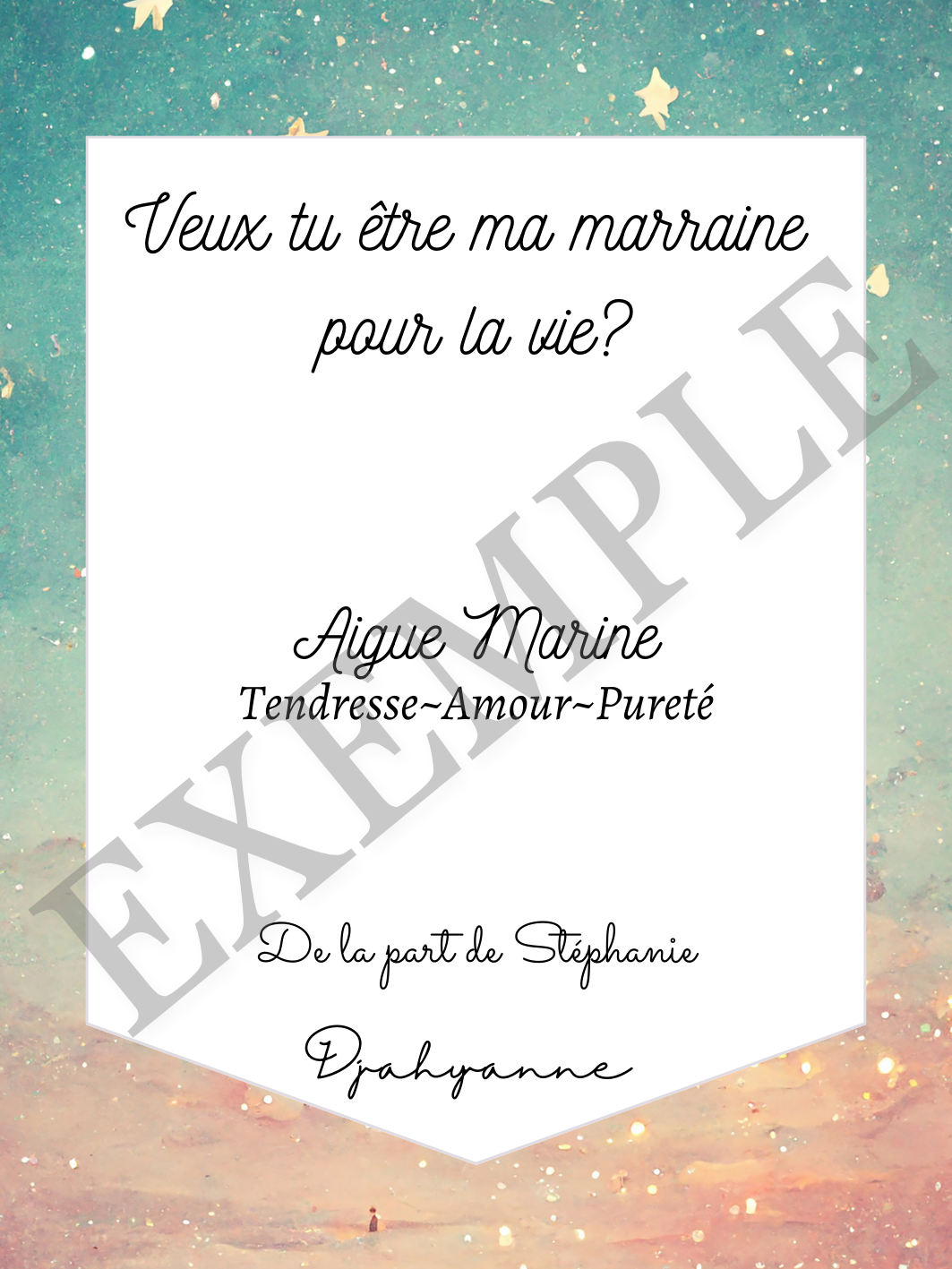 Carte personnalisable - Fond esthétique pastel avec des étoiles