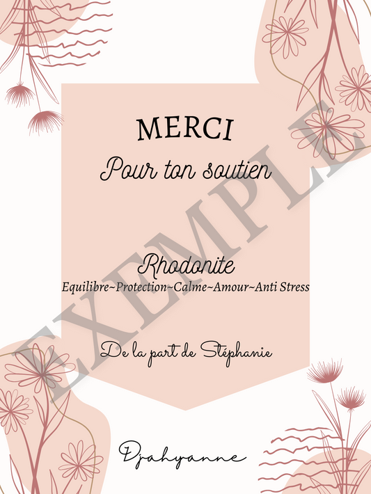 Carte personnalisable - Fleurs dessinées rose style boho minimaliste