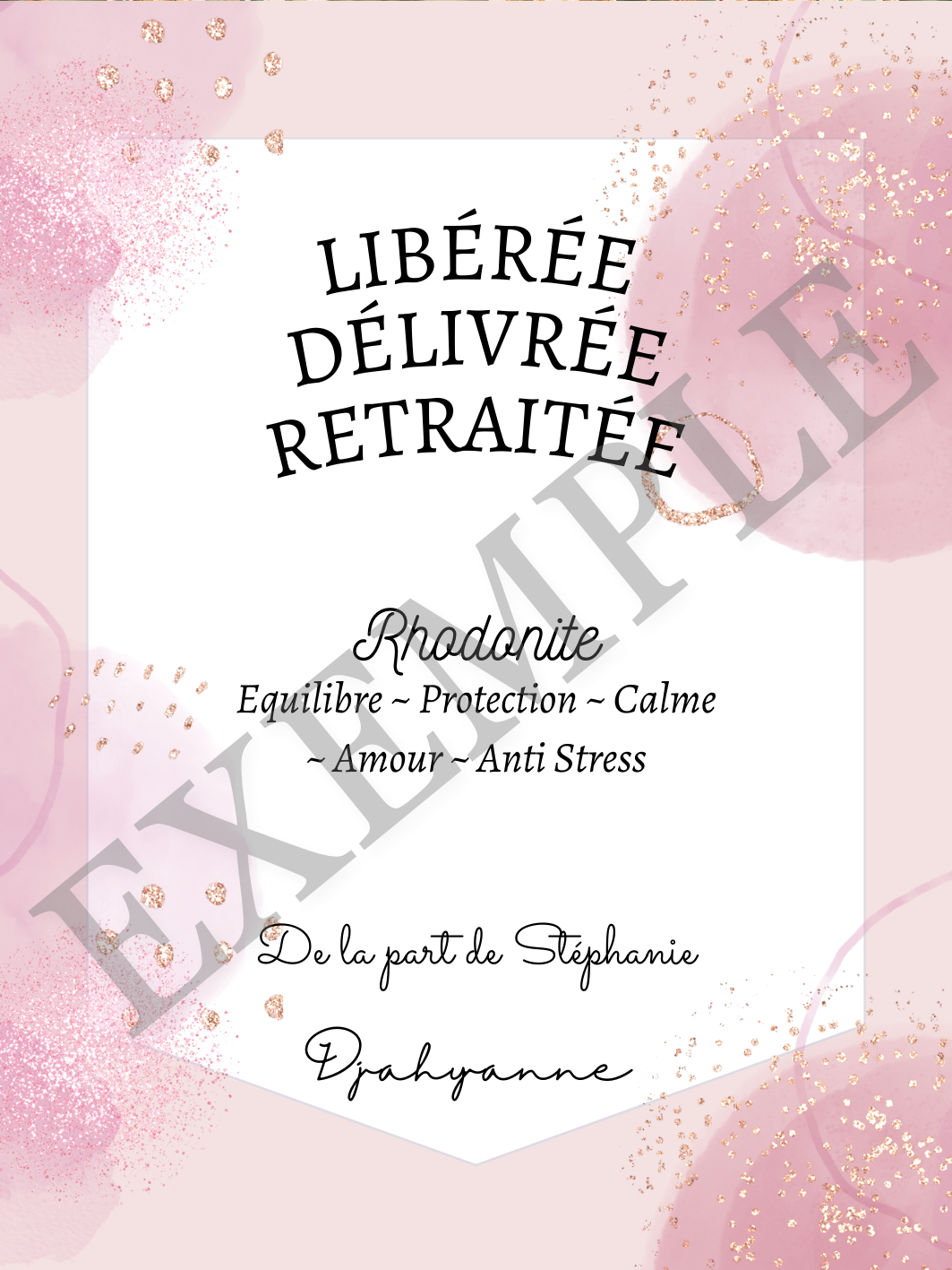 Carte personnalisable - Formes abstraites couleur rose